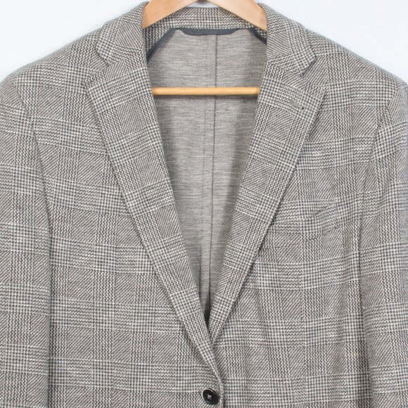 Baldessarini Men's Sport Coat Gray Plaid Check Cotton - Picture 2 of 7